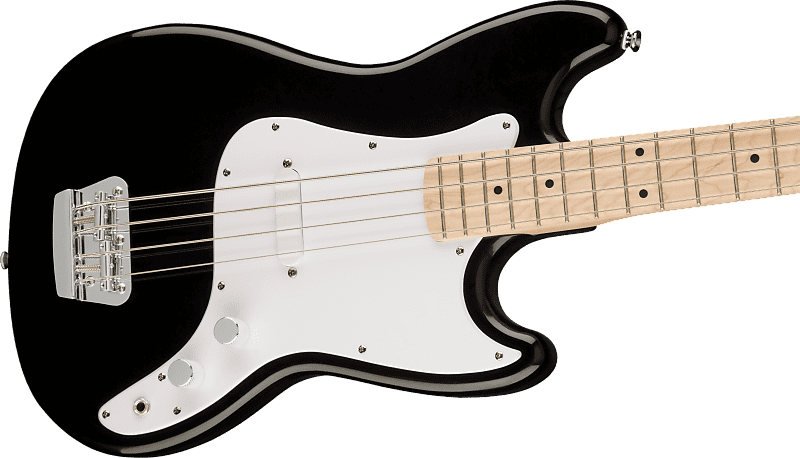 Squier Sonic Bronco Bass Maple Fingerboard White Pickguard Black image 1
