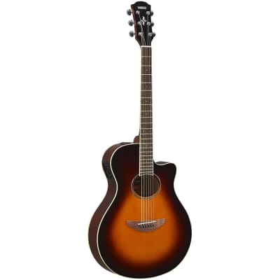 Yamaha APX600 Thin-Line Acoustic-Electric Guitar Cutaway Old Violin Sunburst image 1