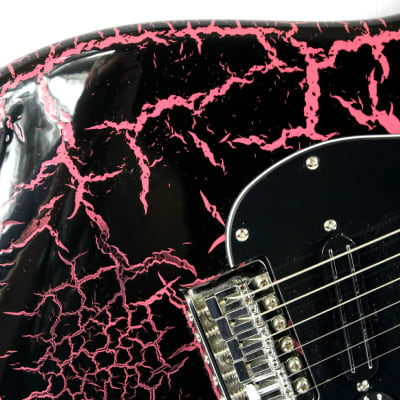 Custom Crackle Painted and Upgraded Fender Squier Affinity Strat With Gig Bag image 8