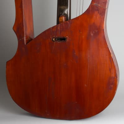 Luigi Mozzani  Lyre Harp Guitar,  c. 1905, ser. #111, black hard shell case. image 4