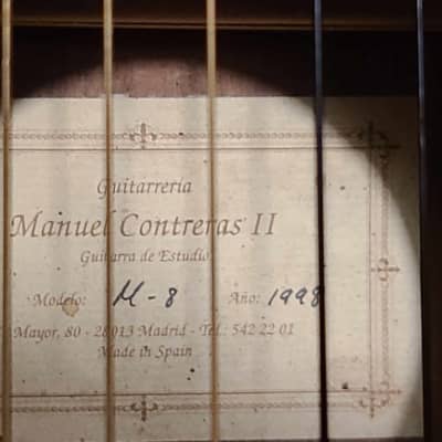 Manuel Contreras II M-8 1998 Classical Studio Guitar image 4