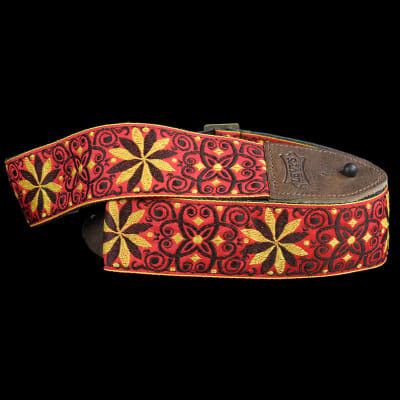 Levys M8HTV-21 2" Vintage Hootenanny Guitar Strap Red and Yellow image 1