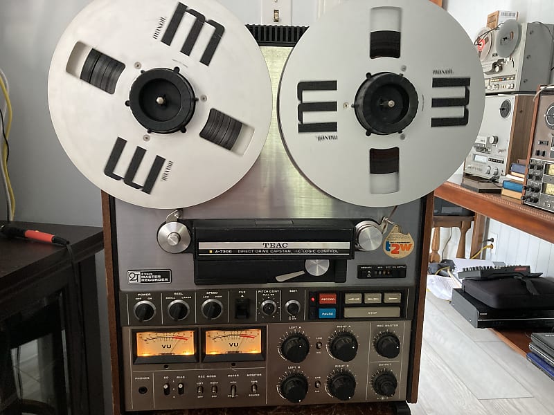 TEAC A-7300 1/4 10.5” 2 Track Half Track Semi Pro Reel to Reel Tape Deck  Recorder 1970s Silver