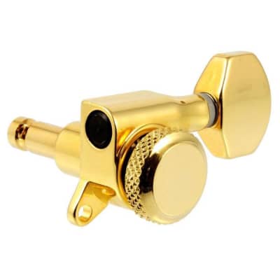 NEW 6 In-Line Mini LOCKING Guitar Tuners 18:1 for Fender Strat & Tele - GOLD