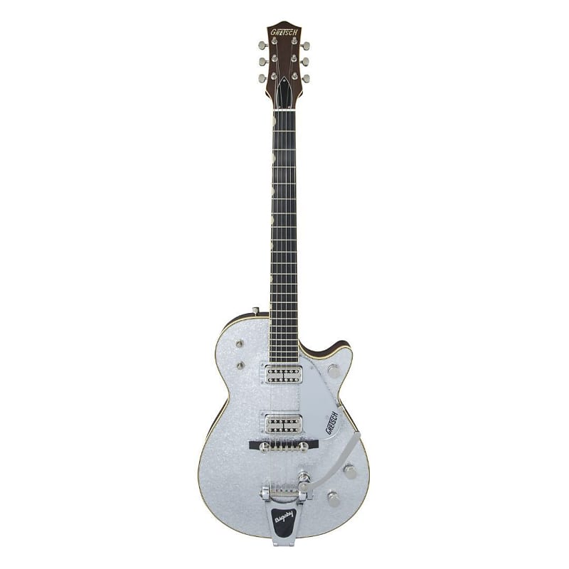 Gretsch G6129T-59 Vintage Select '59 Silver Jet 6-String Right-Handed Electric Guitar with Bigsby, Ebony Fingerboard, and Dual TV Jones Classic Pickups (Silver Sparkle) image 1