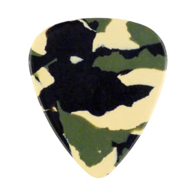 Immagine Celluloid Woodland Camo Guitar Or Bass Pick - 0.96 mm Heavy Gauge - 351 Style - 6 Pack New - 2