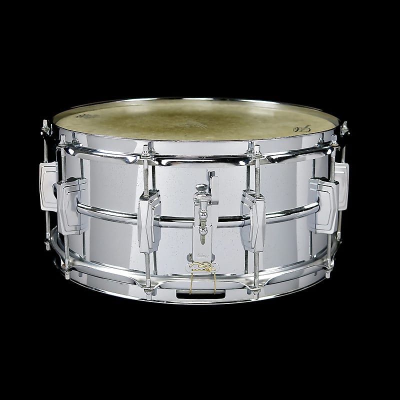 Ludwig No. 402 Supraphonic 6.5x14" Aluminum Snare Drum with Keystone Badge 1963 - 1969 image 4