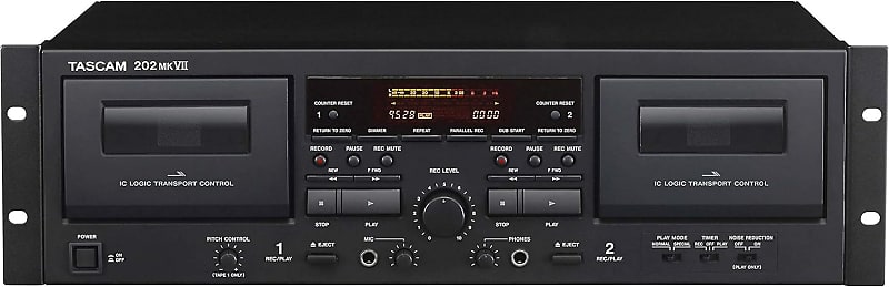 TASCAM 202MKVII Dual Cassette Deck with USB image 1