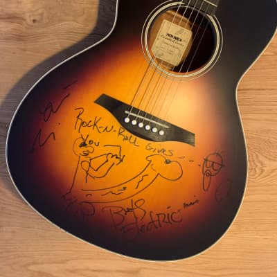 Hohner Essential Roots ER1-S00SB Sunburst signed and drawn by Eagles of Death Metal image 3