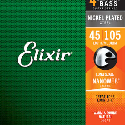 Elixir 14077 Nanoweb Coated NPS Bass Guitar Strings; gauges 45-105 image 3