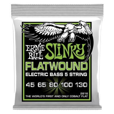 Ernie Ball Regular Slinky 5-String Flatwound Electric Bass Strings - 45-130 Gauge (P02816) image 1
