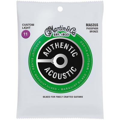 Martin MA535S Marquis Phosphor Bronze Custom-Light Authentic Silked Acoustic Guitar Strings image 1