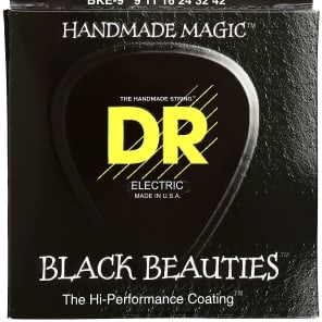 DR BKE-9 Black Beauties Coated Electric Guitar Strings - Light (9-42)