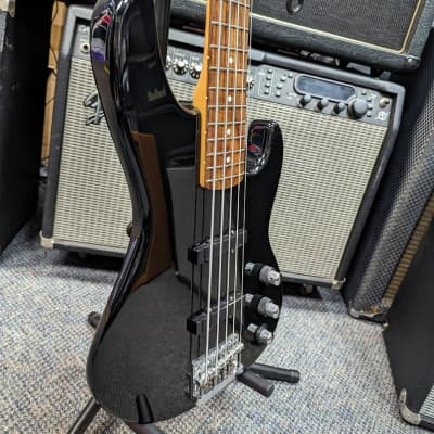 VINTAGE AS IS 1990 Fender Jazz Bass Plus V, Active / Passive Black image 3