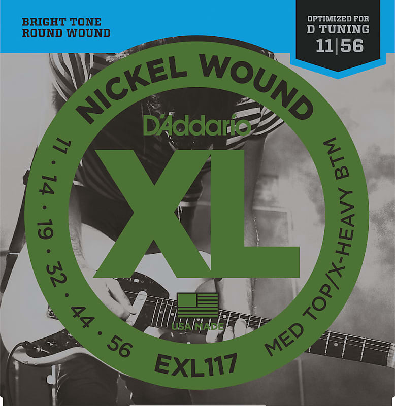 D'Addario EXL117 Nickel Wound Strings Medium Top/Extra-Heavy Bottom 11-56 image 1