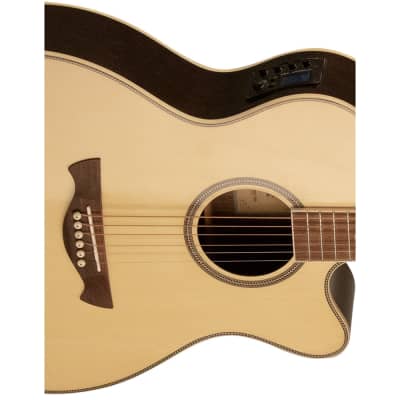 Tagima WS-30 EQ Acoustic Electric Guitar, Chhlik Fretboard, Natural Spruce Top image 2