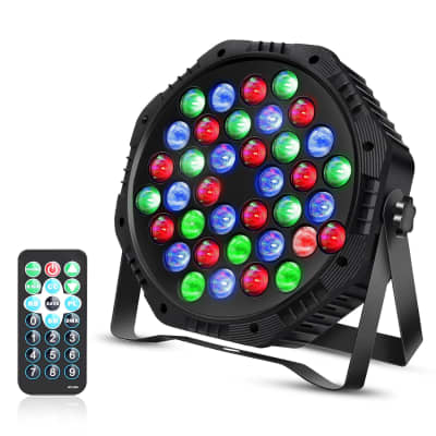 Stage Lights,36 LED Party Par Lights with Sound Activated Remote and DMX  Control, Multiple RGB Lighting Effects DJ Lights for Christmas,Wedding,  Disco, Dance Party, Club(2 Packs)