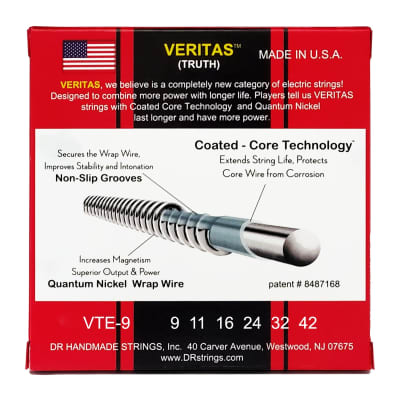DR Strings Veritas Coated Core Technology Electric Guitar Strings: Light 9-42 image 5