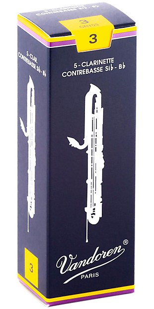 Vandoren CR153 Traditional Contra-Alto/Contrabass Clarinet Reeds - Strength 3 (Box of 5) image 1