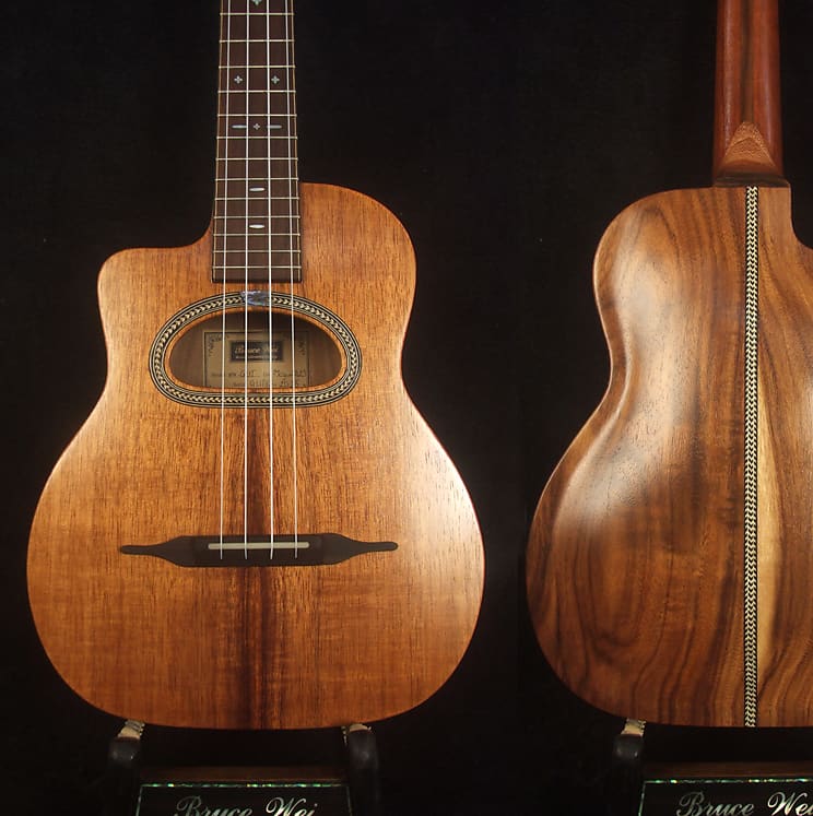 Bruce Wei LEFT HANDED Hawaiian Koa Acacia Archback Gypsy Tenor Ukulele MOP Inlay GUT17 2025