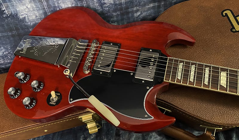 New ! 2023 Gibson SG Standard '61 Maestro Vibrola - Vintage Cherry - Only 6.9 lbs - Authorized Dealer- In Stock! G02187 image 1