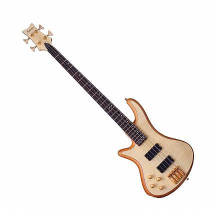 Schecter Stiletto Custom-4 Left-Handed 4-String Electric Bass Natural Satin image 1