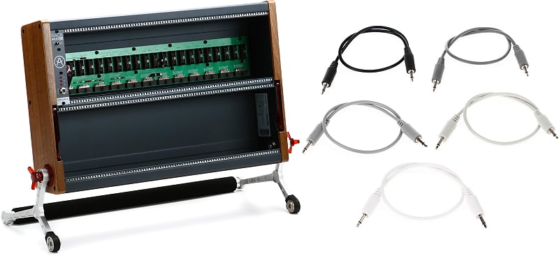 Arturia RackBrute 6U Eurorack Case with Power Supply  Bundle with Moog RES-CABLE-SET-3 Modular Patch Cables - 12 inch (Assorted Colors) 5-pack image 1