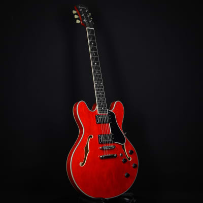Eastman T386 Semi-Hollow Thinline Ebony Fingerboard Kent Armstrong Humbuckers Red 2023 (P2202623) image 8