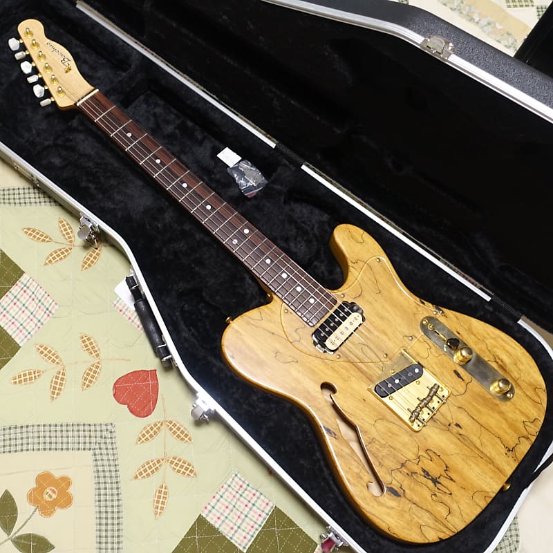 Bacchus BTL-TH Spalted Limited Thinline Maple Hand Made in Japan MIJ  Deviser momose telecaster