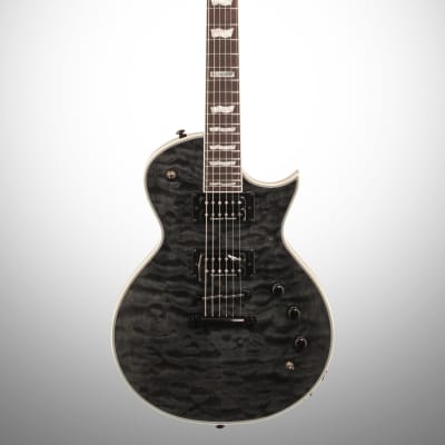 ESP LTD EC-1000 Piezo QM Electric Guitar, See Thru Black image 2
