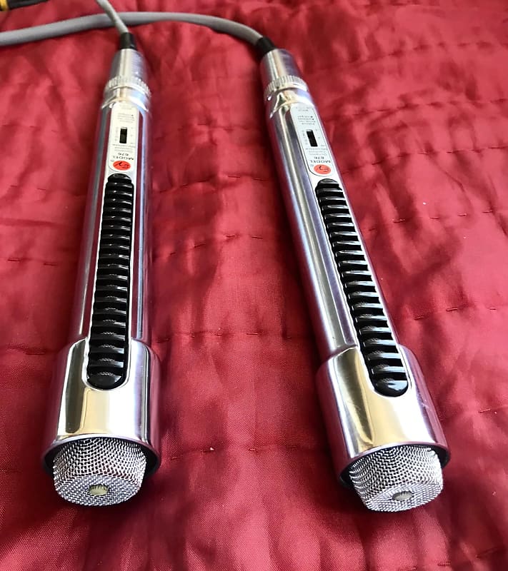 2 Vintage 1960's Electro Voice 676 Dynamic Cardioid Microphones Cables & Clips!! image 1