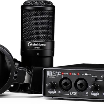 Steinberg UR22C USB-C Audio/MIDI Interface Recording Pack, Gray/Black image 2