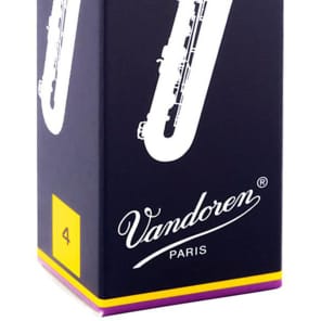 Vandoren SR244 Traditional Baritone Sax Reeds - Strength 4.0 (Box of 5)