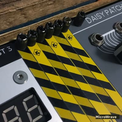 MicroWrave 1hp Under Construction Blank Panel 2021 Black & Yellow Caution Stripes image 5