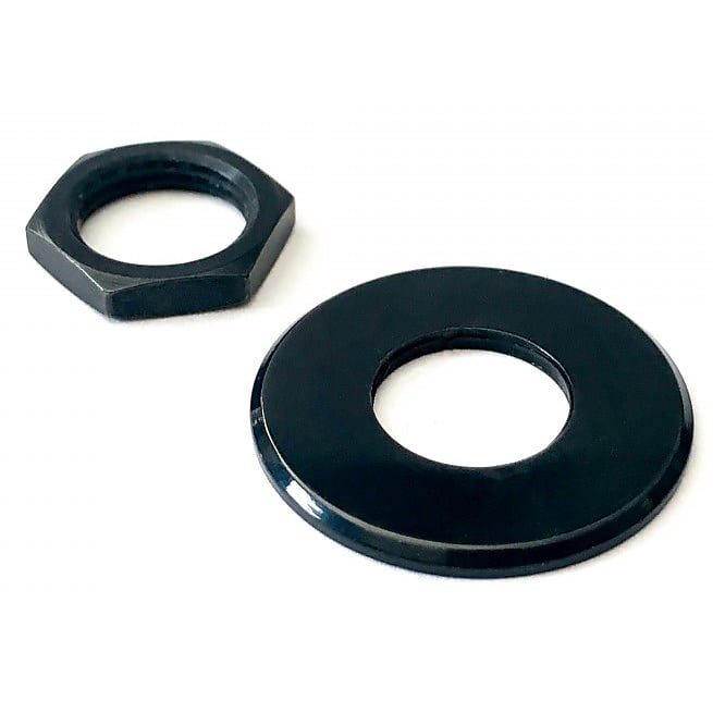 Schaller 14230400 Strap Lock Nut and Washer, Black Reverb