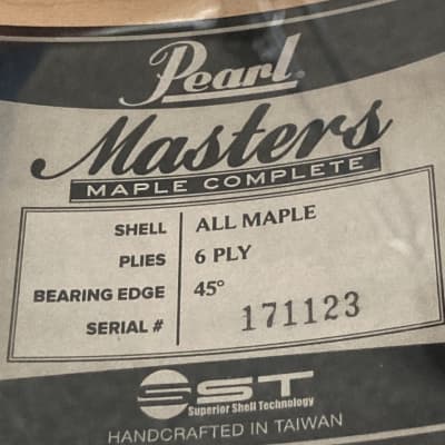 Pearl Masters Maple Complete 8x12 Tom - Satin Black image 5