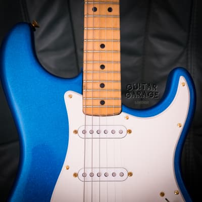 1982 Fender USA The Strat Sapphire Blue sparkle gold hardware maple neck Dan Smith era guitar image 13