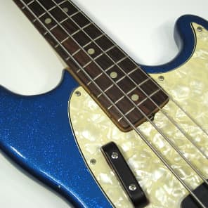 1971 Fender Mustang Bass Super Rare Blue Metal Flake Original Sparkle w MOTS Guard All Original! image 3