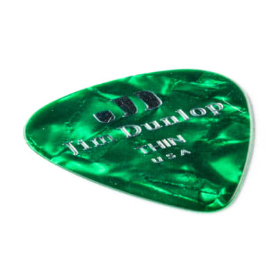 Dunlop Geniune Celluloid Classics Picks (12 Pack, Thin, Green Pearl) image 3