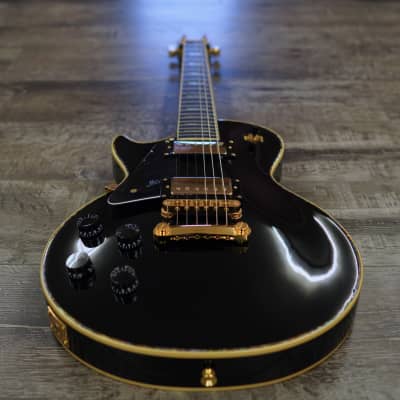 AIO SC77 Left-Handed Electric Guitar - Solid Black (Abalone Inlay) image 5