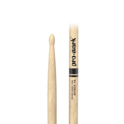 ProMark Classic Attack 7A Shira Kashi Oak Drumstick, Oval Wood Tip image 2