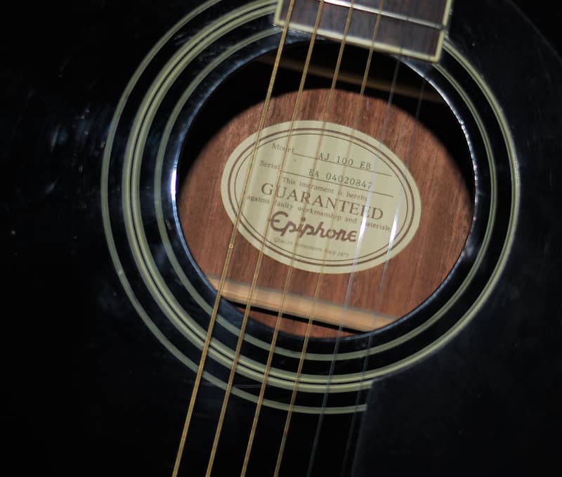 Epiphone AJ-100 EB Black Jumbo guitar | Reverb