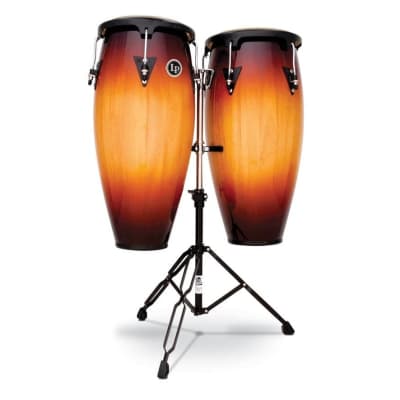 LP ASPIRE Set Of Congas w/bongos Santana Red With Gold
