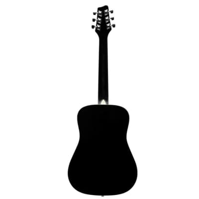 Stagg SA20D 3/4 LH-BK Dreadnought 3/4 Size Basswood Top Nato Neck 6-String Acoustic Guitar image 2