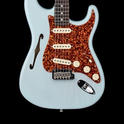 Fender Limited Edition American Professional II Stratocaster Thinline - Transparent Daphne Blue #08383 image 1