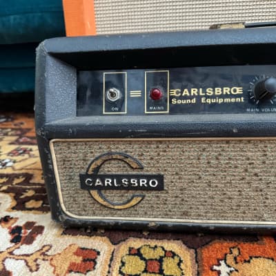 Vintage 1960s Carlsbro CS40-60 EL34 Valve Guitar Amplifier Head w/ Lay Down TFs image 2