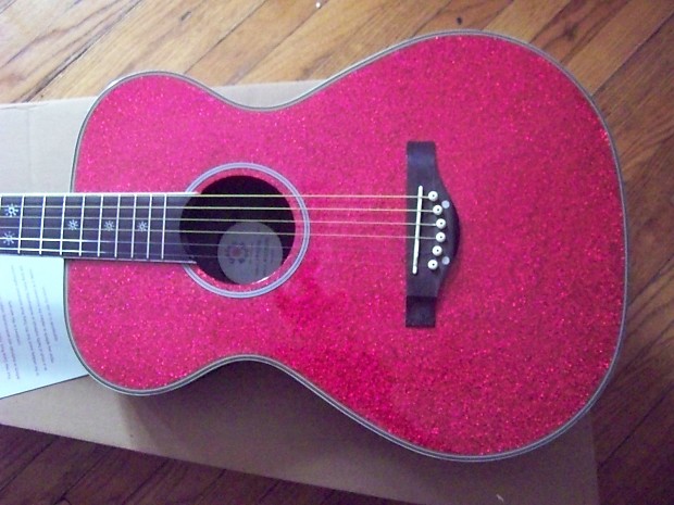 Daisy Rock 6205L Pixie Acoustic Guitar Pink Sparkle