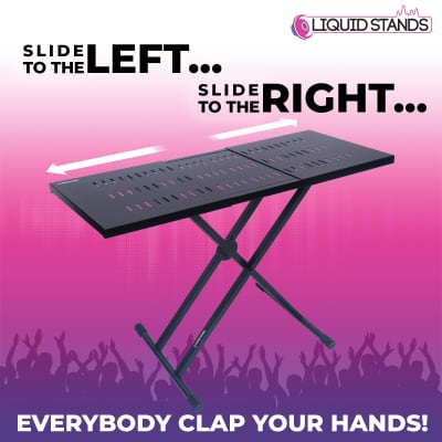 Liquid Stands Expandable X Style Keyboard Stand & DJ Table Stand Portable Audio Mixer Stand image 2