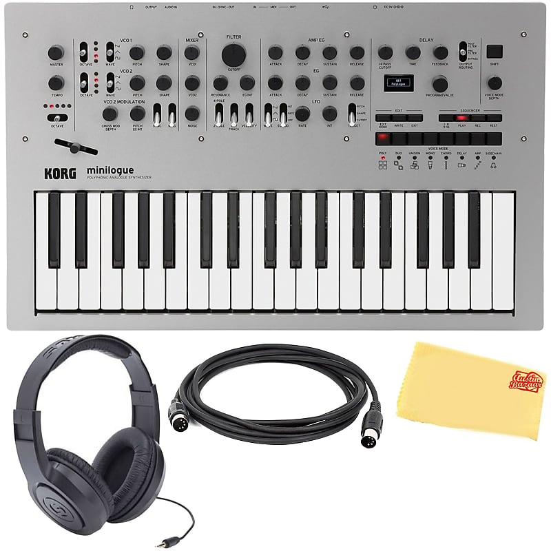 Minilogue Polyphonic Analog Synthesizer w/ MIDI Cable Reverb