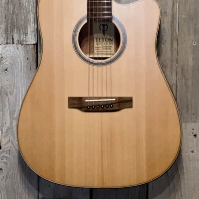 Teton STS105CENT Acoustic Electric Dreadnought Guitar, Solid Cedar Top, Buy it Here  we Ship so FAST image 1